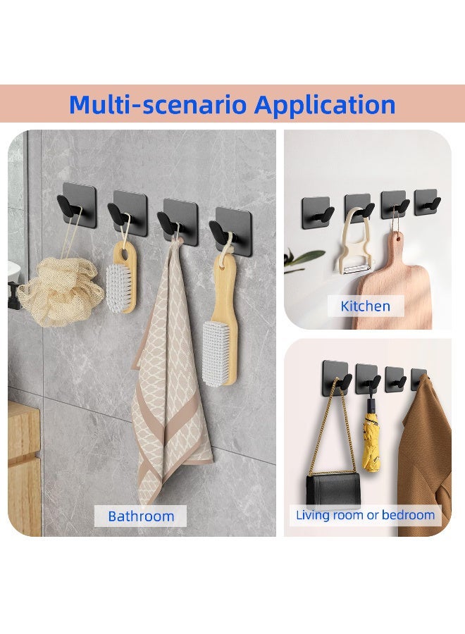 سكينة 6 خطافات حائط، تعليقات جداريه لاصقه،علاقات جدارية ذاتية اللصق،خطافات تعليق،خطافات جداريه من الفولاذ المقاوم للصدأ 304 بدون أثر،علاق لاصق بدون مسامير، خطاف مقاوم للصدأ ومقاوم للماء للحمام والمطبخ والتعليق، رداء المعطف، منشفة - Image 3